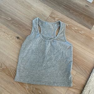 Grey racer back cropped tank